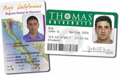Mexican Voter ID card and university ID card