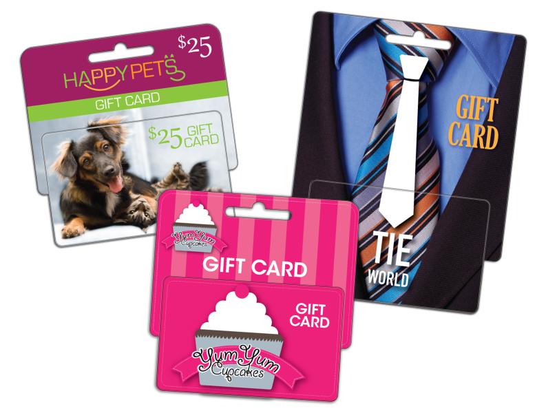 Small and Mid-size Hanging Display Gift Cards