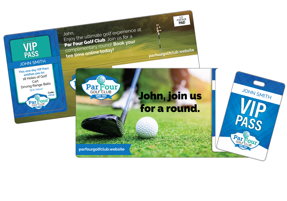 Golf Club Acclaim plastic postcard