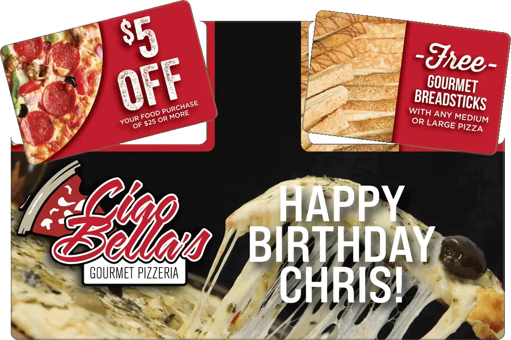 Personalized Restaurant AcclaimMailer™ direct mail plastic postcard for birthdays.